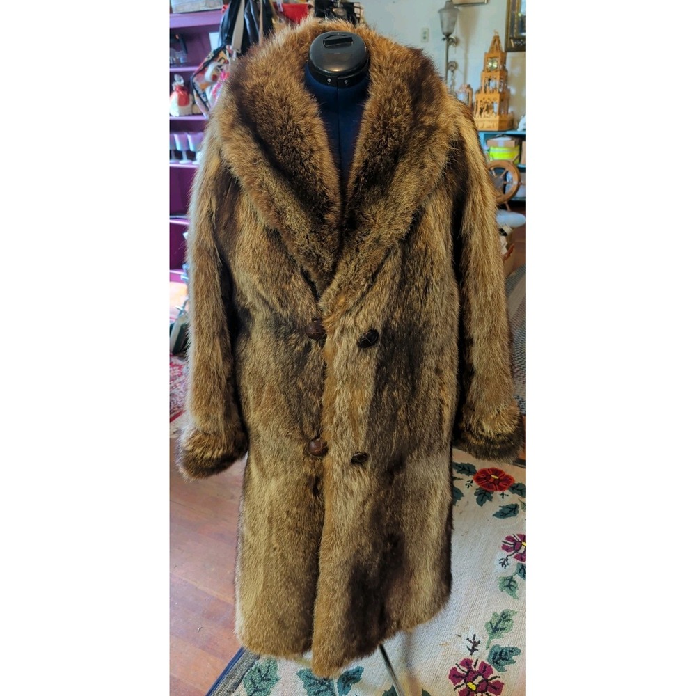 Gorgeous Vintage Antique Long Genuine Raccoon Fur Coat By W.P. Herbert & Co.